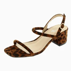 Sandales à talons minimalistes Femme - Léopard