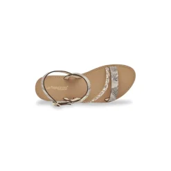 Sandales BATRESSE beige-serpent en cuir
