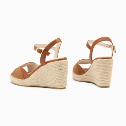 Sandales compensées Luba camel brun
