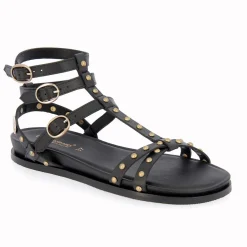 Sandales femme COOLALY noir en cuir