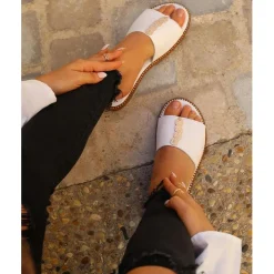 Sandales femme cuir blanche