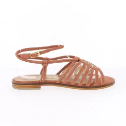 Sandales Femme En Cuir - Marron rose