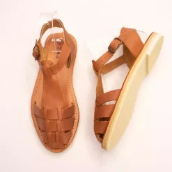 Sandales femme MATILDA camel en cuir
