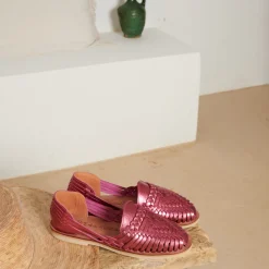 SANDALES FEMMES EN CUIR ALEGRE ROSE FLASHY