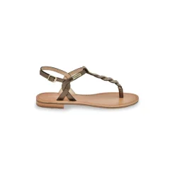 Sandales HAMSONG kaki-or en cuir