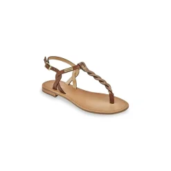 Sandales HAMSONG tan-rose en cuir marron