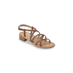 Sandales HAPIRON tan en cuir marron clair