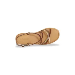 Sandales HARRYNA tan-or en cuir marron clair