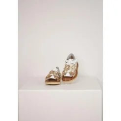 Sandalita en cuir champagne blanc