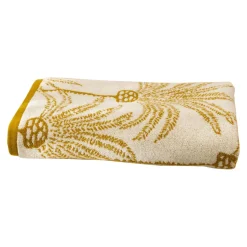 Serviette de bain PALMARIX jaune ocre en coton