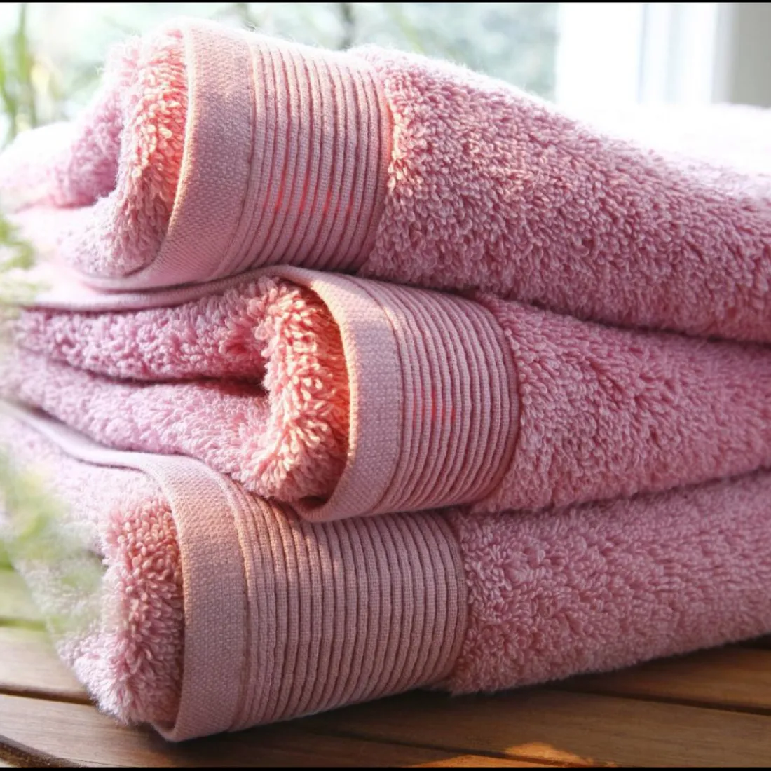 Serviette de bain uni en micro-coton 600 gr/m² - Bois de rose