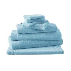 Serviette de bain uni en micro-coton 600 gr/m² - Bleuet