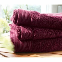 Serviette de bain uni en micro-coton 600 gr/m² - Cyclamen