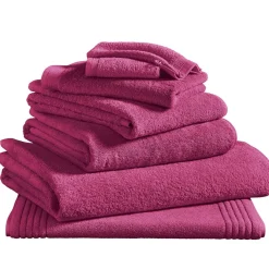 Serviette de bain uni en micro-coton 600 gr/m² - Cyclamen