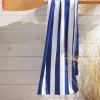 Serviette de plage en polyester 90 x 170 cm SUMMER STRIPE Bleu