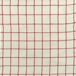 Serviette de table carreaux Karma Ecru/rouge 50 x 50