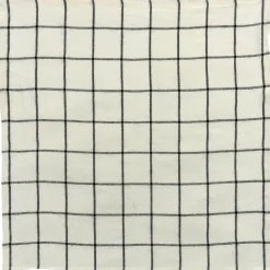 Serviette de table carreaux Karma Ecru/noir 50 x 50