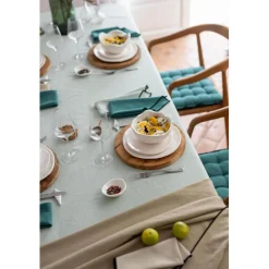 Serviette de table recyclée Grace Céladon 40 x 40