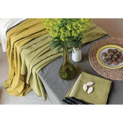 Serviette de table recyclée Grace Kaki 40 x 40