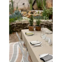 Serviette de table recyclée Grace Ficelle 40 x 40