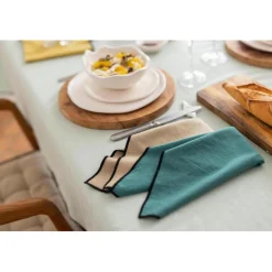 Serviette de table recyclée Grace Camel 40 x 40