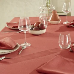 Serviette de table unie en polylin, Made in France, LA LILLOISE Groseille