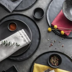 Serviette de table unie en polylin, Made in France, LA LILLOISE Poivre