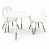 Set 1 Table et 2 chaises FIRMIANA blanc et pin naturel