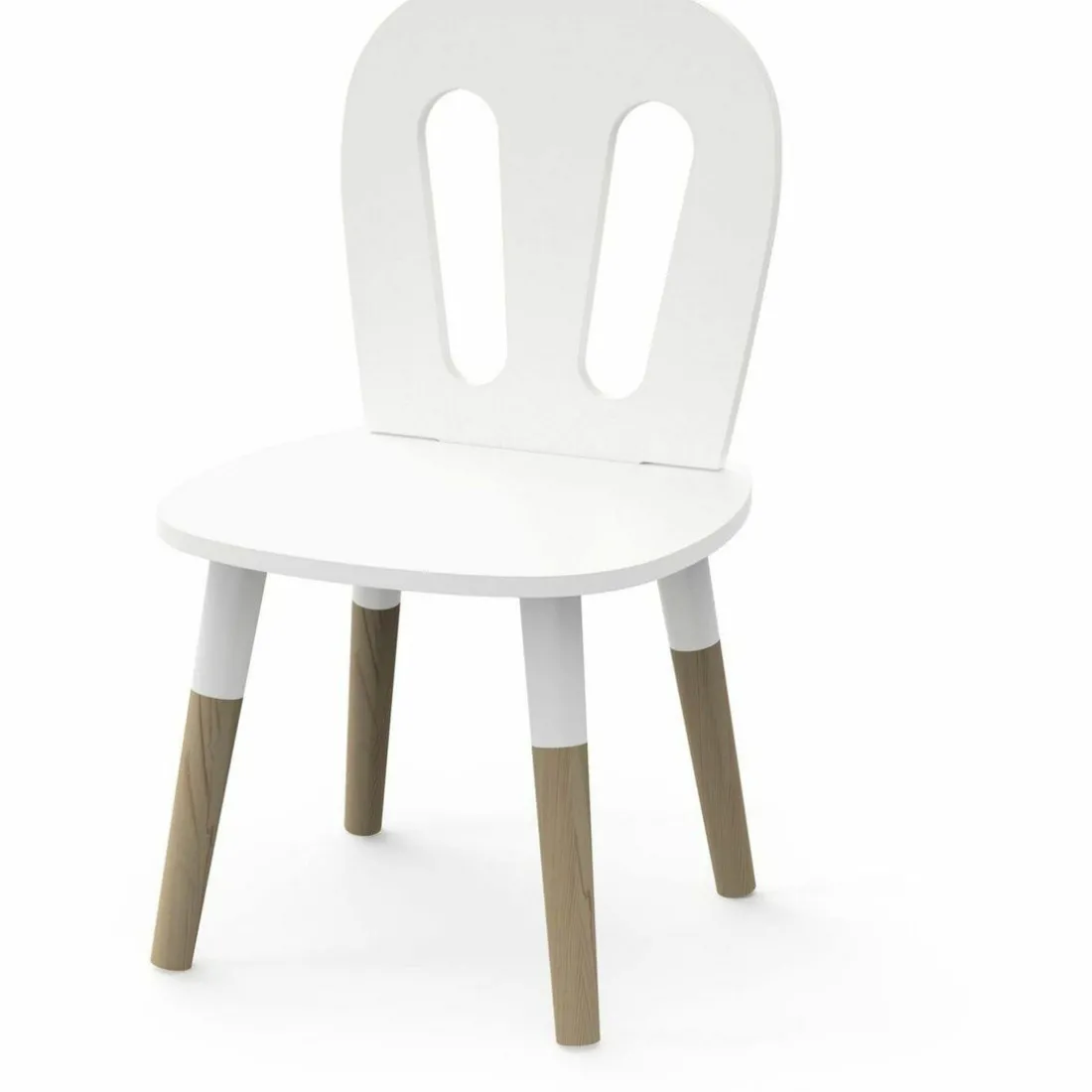 Set 1 Table et 2 chaises FIRMIANA blanc et pin naturel