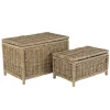 Set de 2 coffres de rangement rectangulaires en kubu naturel KALLY