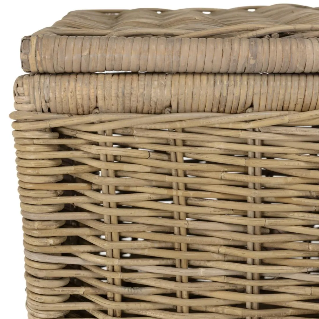Set de 2 coffres de rangement rectangulaires en kubu naturel KALLY