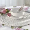 Set de 4 dessous d'assiettes RUBINE blanc