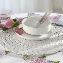 Set de 4 dessous d'assiettes RUBINE blanc
