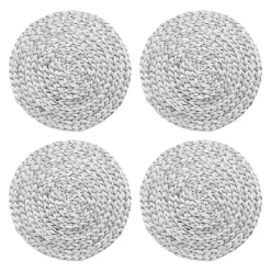Set de 4 dessous d'assiettes RUBINE blanc