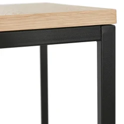 Set de 2 tables gigognes emboîtables style industriel 'MOMA' en bois finition naturelle et métal noir