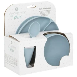 Set de repas bleu en silicone