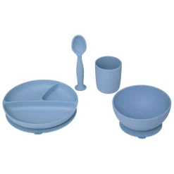 Set de repas bleu en silicone