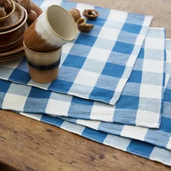 Set de table en métis, EMILE-Bleu moyen-30 x 45 cm