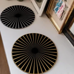Set de table feutre Raini Noir/or diamètre 40 cm