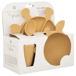 Set repas silicone girafe ocre