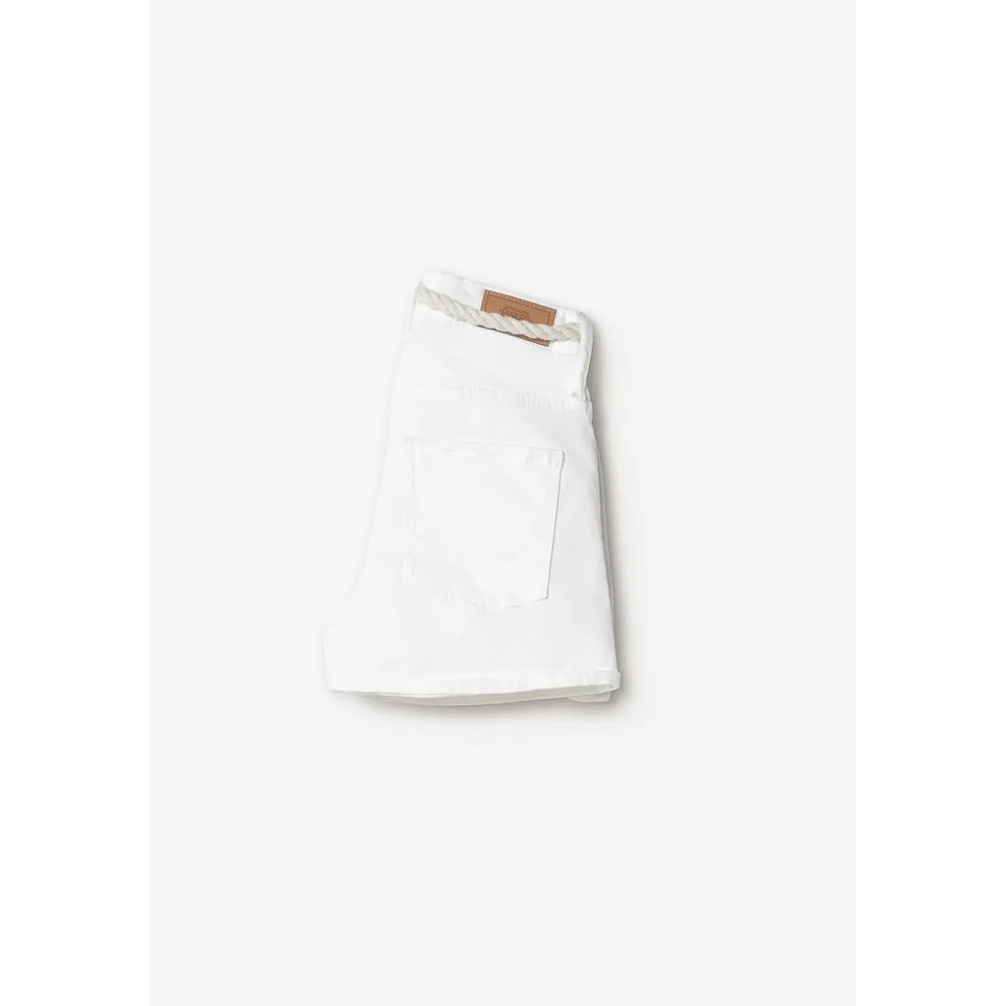 Short fille Tiko taille haute blanc en coton