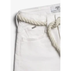 Short fille Tiko taille haute blanc en coton