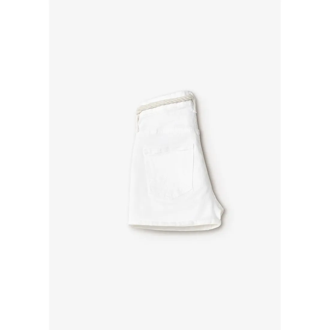 Short fille Tiko taille haute blanc en coton