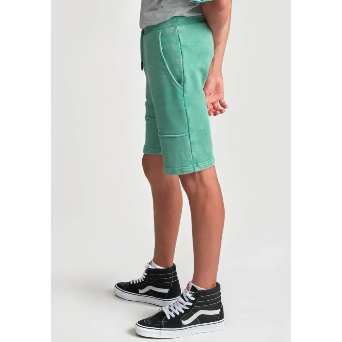 Short garçon POPBO vert en coton