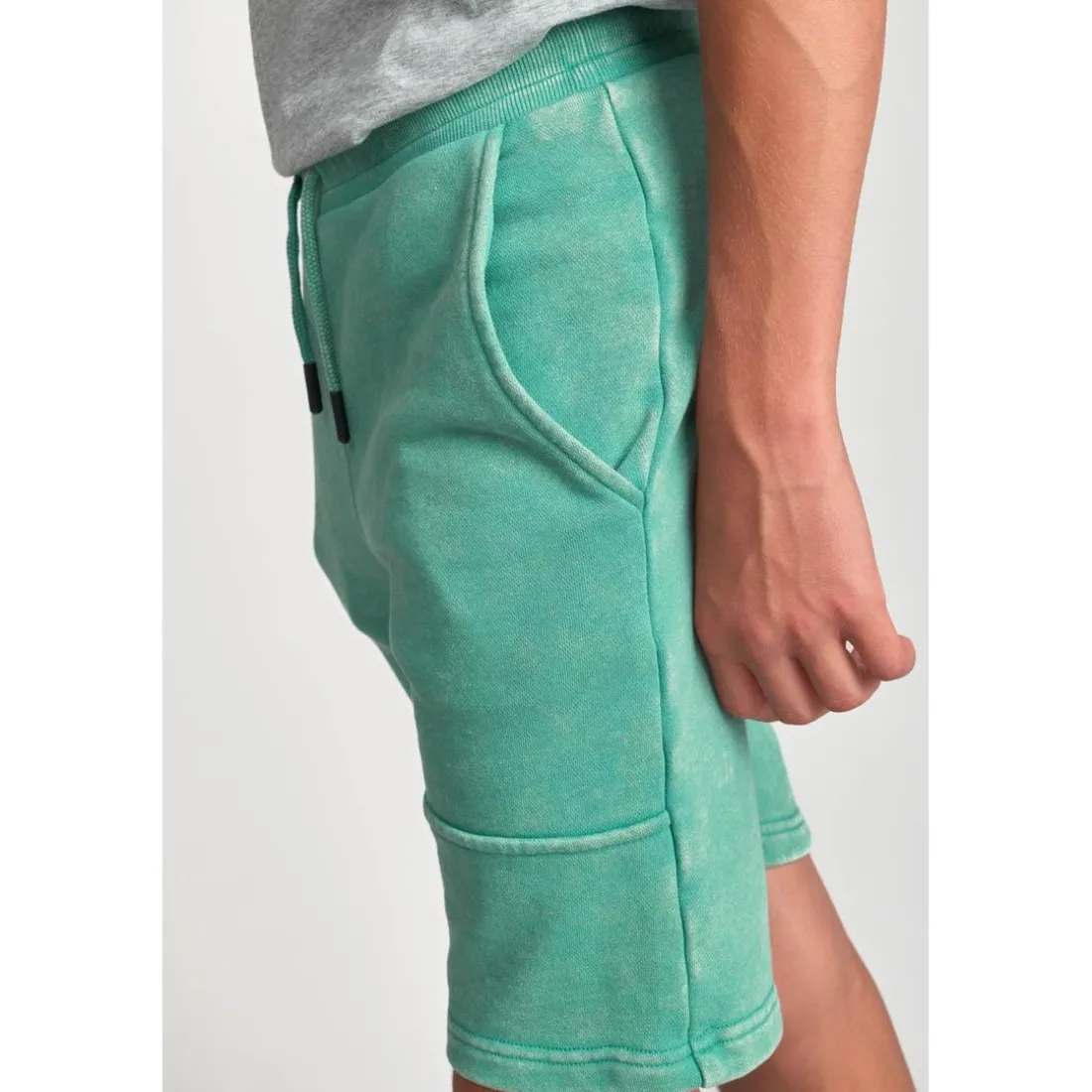 Short garçon POPBO vert en coton