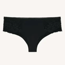 Shorty à détails en dentelle - Noir