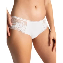 Shorty à détails en dentelle - Beige