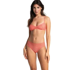 Shorty à motifs fleuris - Rose orange