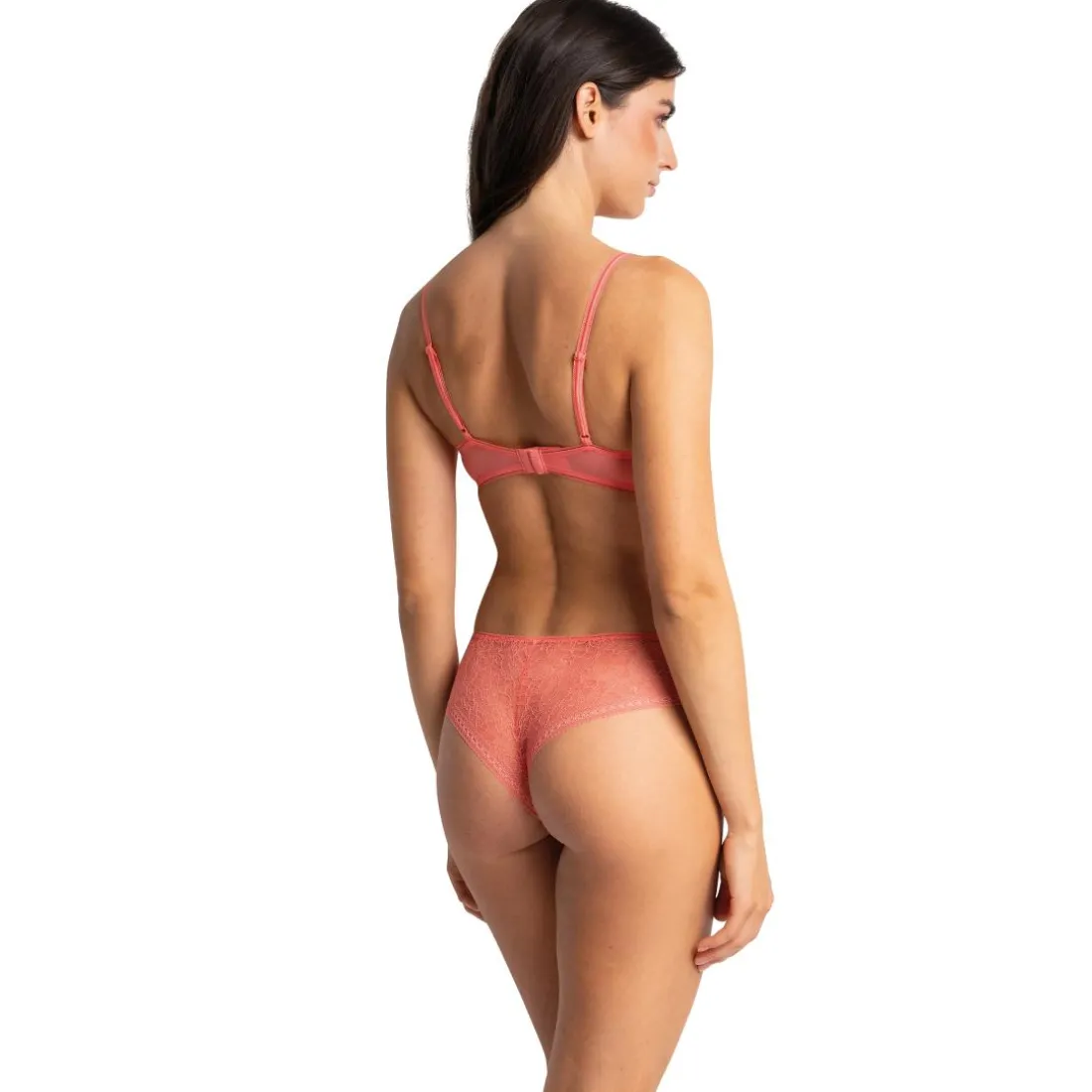 Shorty à motifs fleuris - Rose orange