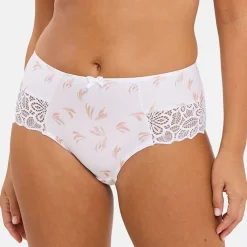 Shorty coton bio Flora Imprimé Plume D'automne Blanc